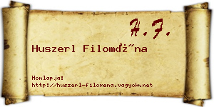 Huszerl Filoména névjegykártya